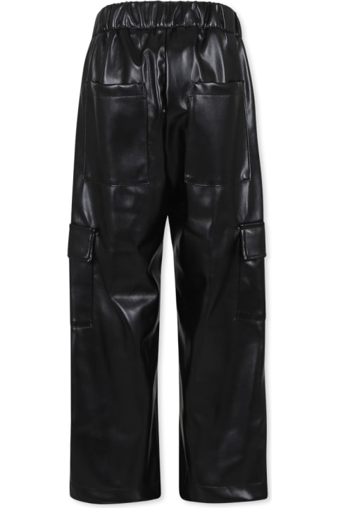 Homeware MSGM Black Trousers For Girl With Logo