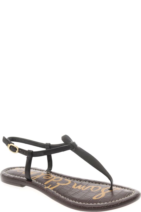 ウィメンズ Sam Edelmanのサンダル Sam Edelman 'gigi' Black Thong Sandals In Leather Woman