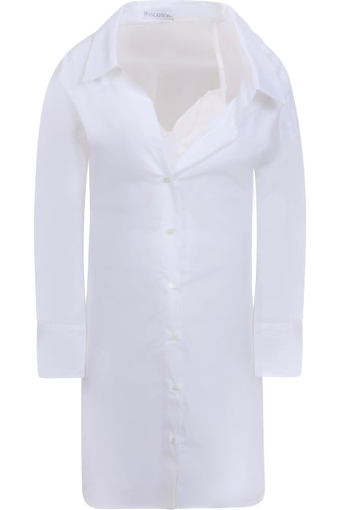 Fashion for Women J.W. Anderson Lace Detail White Shirt Dress