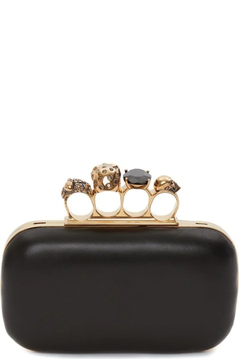 Fashion for Women Alexander McQueen Knuckle Clutch With Chain In Black