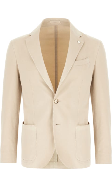L.B.M. 1911 Clothing for Men L.B.M. 1911 Beige Stretch Cotton Blend Blazer