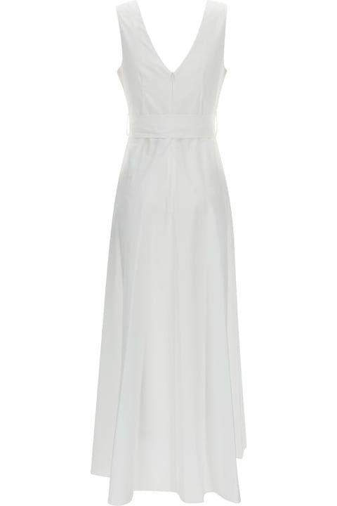 Parosh for Women Parosh Long White Dress With Knot Detail In Cotton Woman