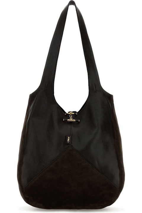 Chloé Brown Suede And Leather Balloon Shopping Bag