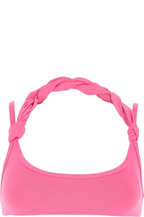 Swimwear for Women The Attico Dark Pink Stretch Nylon Bikini Top