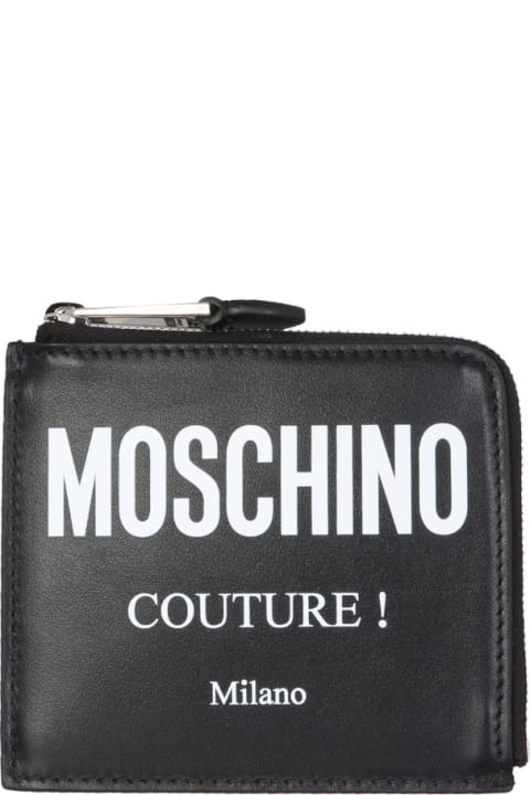 Moschino Wallets for Men Moschino Square Wallet With Leather Logo