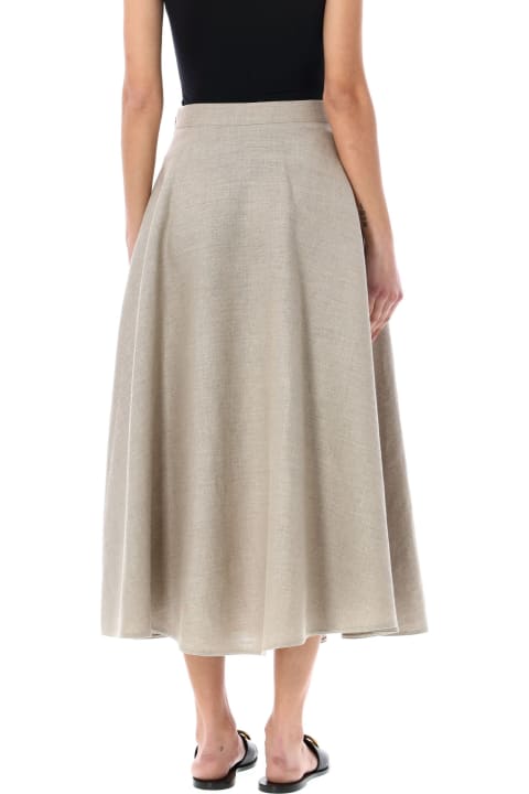 Skirts for Women Valentino Garavani Linen Midi Skirt