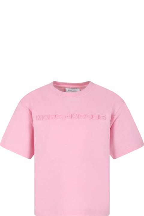 Fashion for Girls Little Marc Jacobs Pink T-shirt For Girl With Logo