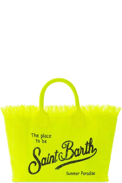 Homeware MC2 Saint Barth Colette Fluo Yellow Cotton Canvas Bag