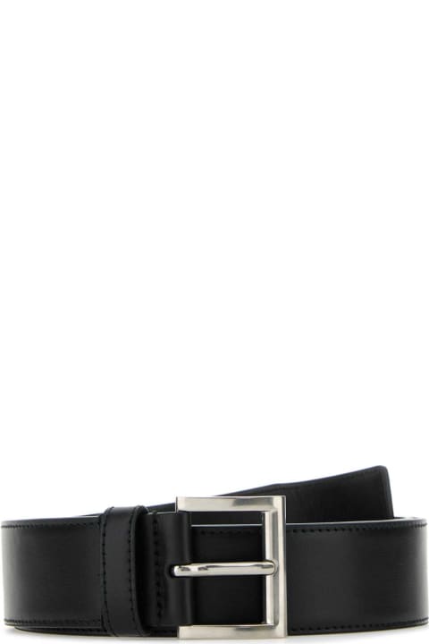 Belts for Women Prada Black Leather Belt