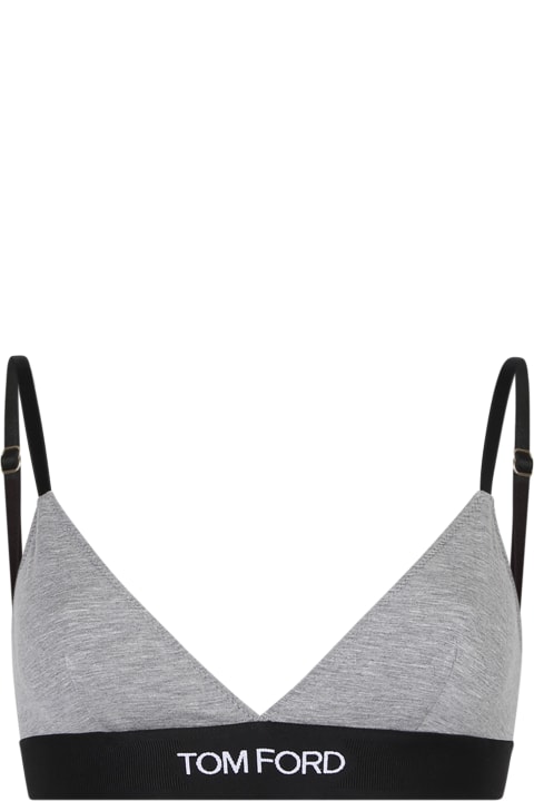 Underwear & Nightwear for Women Tom Ford Logo-underband Grey Bra