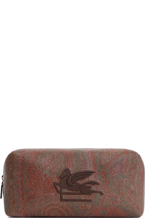 Etro Clutches for Men Etro Logo Embroidered Paisley Printed Pouch