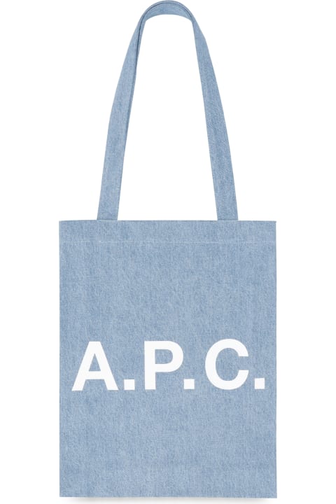 A.P.C. Totes for Men A.P.C. Lou Logo Detail Tote Bag