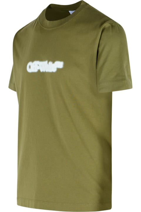 Off-White Clothing for Men Off-White 'spray Arrow' Green Cotton T-shirt