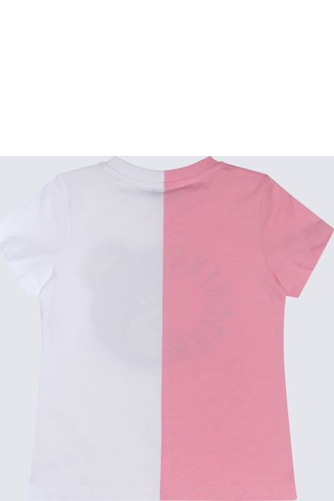 Topwear for Girls Moschino White And Pink Multicolour Cotton T-shirt