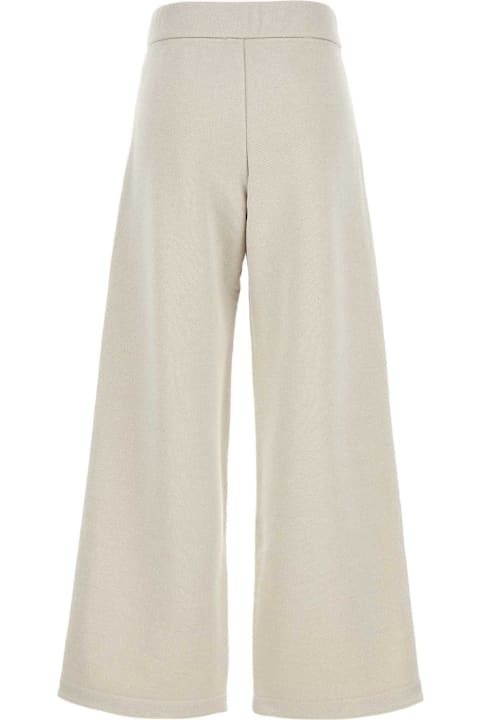 Max Mara for Women Max Mara Light Grey Cotton Blend Messico Wide-leg Pant