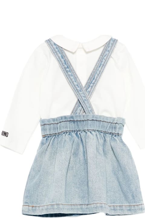 Homeware Moschino Moschino Kids Denim Dress With Teddy Bear Appliqué