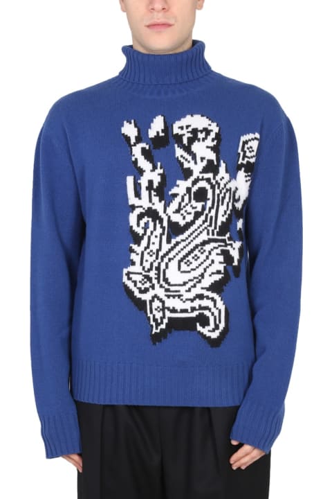 Etro Sweaters for Men Etro Inlaid Jacquard Turtleneck Sweater