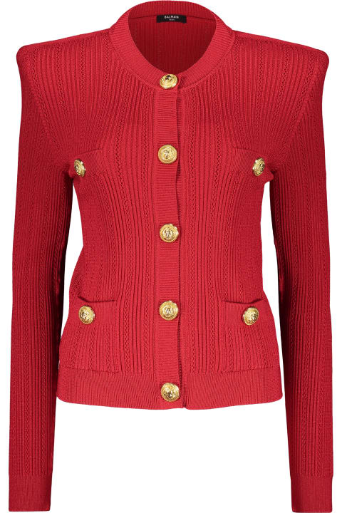 Balmain Sweaters for Women Balmain Embellished Button Cardigan