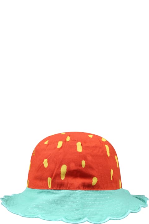 Stella McCartney Kids Accessories & Gifts for Baby Girls Stella McCartney Kids Red Cloche For Baby Girl With All-over Yellow Print