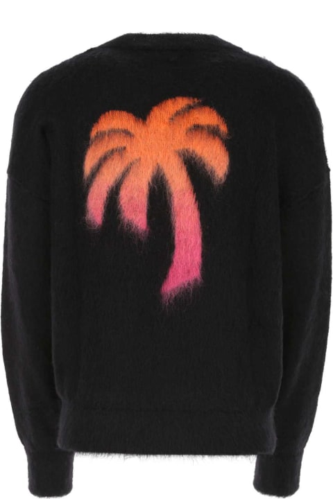 Palm Angels Men Palm Angels Black Mohair Blend Sweater