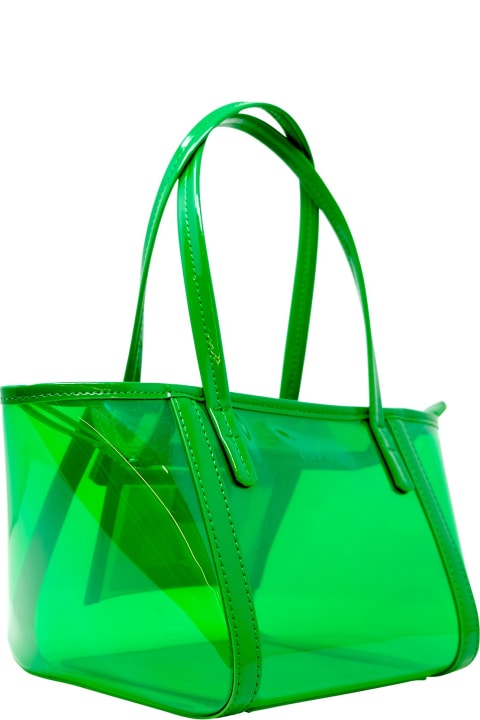 BY FAR Totes for Women BY FAR By Far Bar Tote Transparent Green Pu Handbag