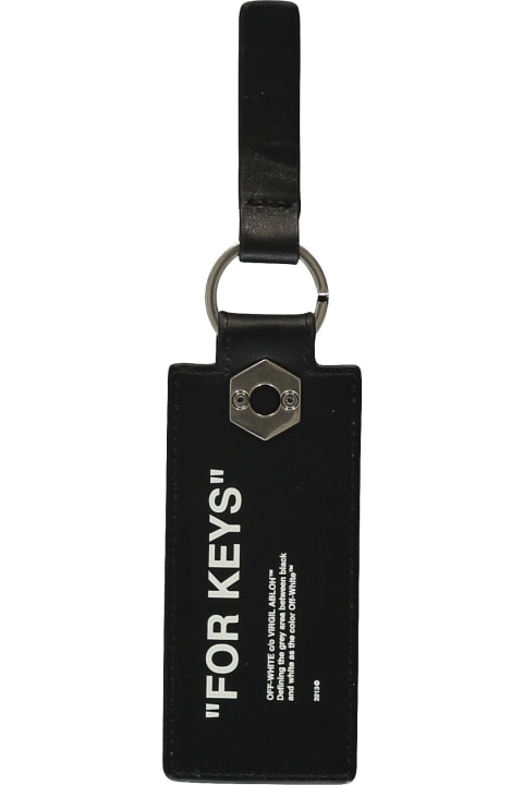 Sale for Men Off-White Quote Leather Keyring