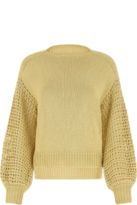 Agnona for Women Agnona Mustard Silk Blend Oversize Sweater