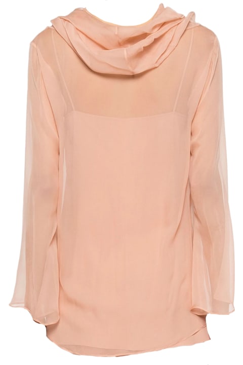Clothing for Women Alberta Ferretti Peach Pink Silk Blouse, Chiffon Crepe