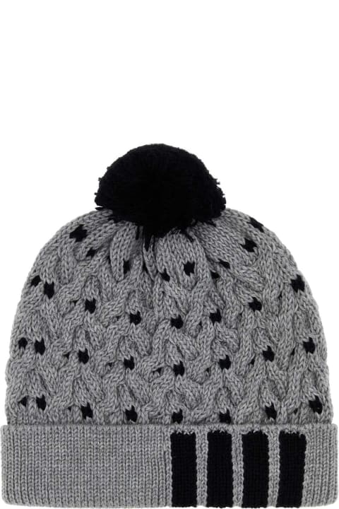 Hi-Tech Accessories for Men Thom Browne Grey Wool Beanie Hat