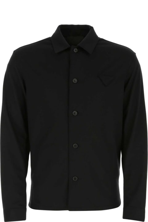 Prada Sale for Men Prada Black Wool And Cashmere Shirt