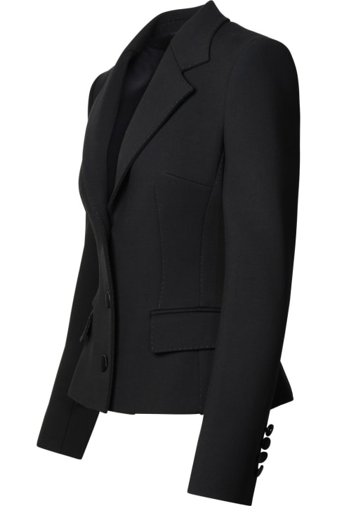 Coats & Jackets for Women GANT Mens Hoodie Black Wool Blend Blazer