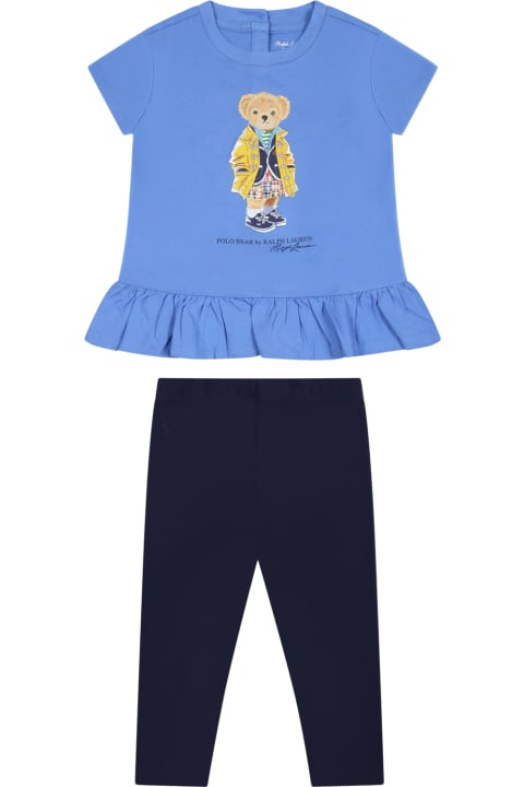 Bottoms for Baby Boys Ralph Lauren Multicolor Set For Baby Girl With Logo