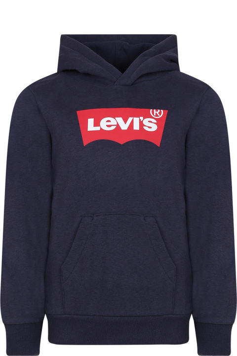 ボーイズ Levi'sのニットウェア＆スウェットシャツ Levi's Blue Sweatshirt For Kids With Logo