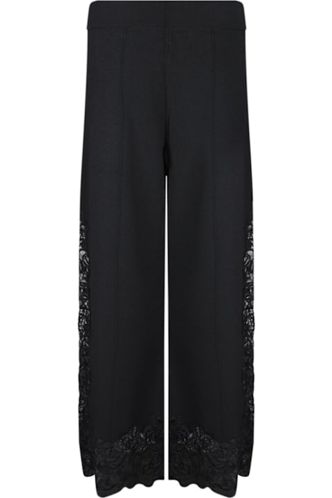 Ermanno Scervino سراويل طويلة وقصيرة لـ السيدات Ermanno Scervino Black Viscose Lace Trousers