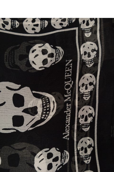 Scarves for Men Alexander McQueen Scarf With Skull Print All-over