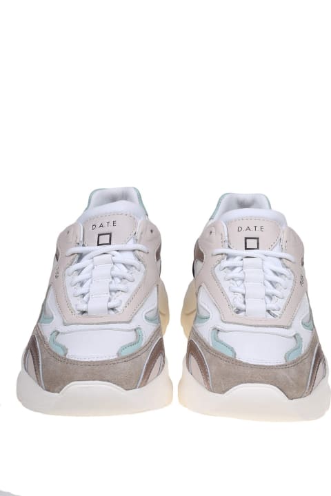 D.A.T.E. Sneakers for Women D.A.T.E. Fuga Sneakers In White/ Cream Leather And Suede