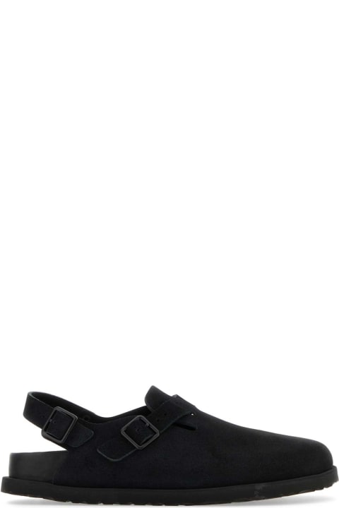 Shoes for Men Birkenstock Black Suede Tokyo Slippers