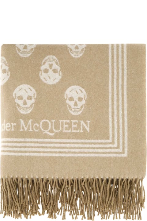 Homeware Alexander McQueen Embroidered Wool Blend Blanket