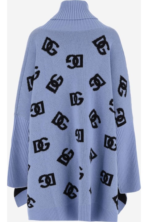 Dolce & Gabbana Coats & Jackets for Women Dolce & Gabbana Wool Poncho With Logo