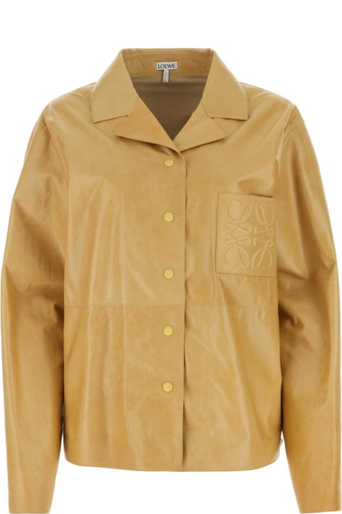 Clothing for Women Loewe Beige Leather Shirt