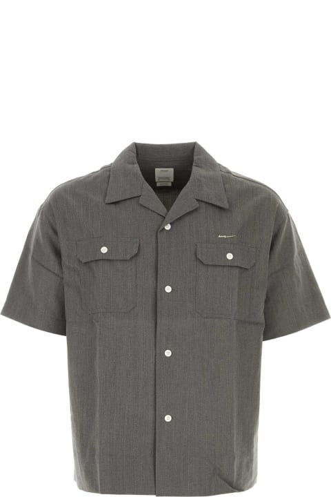 Visvim Shirts for Men Visvim Grey Wool Blend Caban Work Shirt