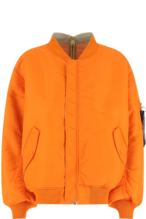 VETEMENTS Coats & Jackets for Women VETEMENTS Orange Nylon Reversible Padded Giubbino Oversize Imbottito Reversibile In Nylon Oversize Jacket