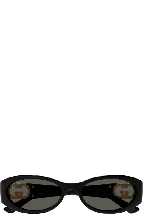 Eyewear for Women Gucci Eyewear Gg1660s Linea Gucci Lido 001 Black Grey Sunglasses