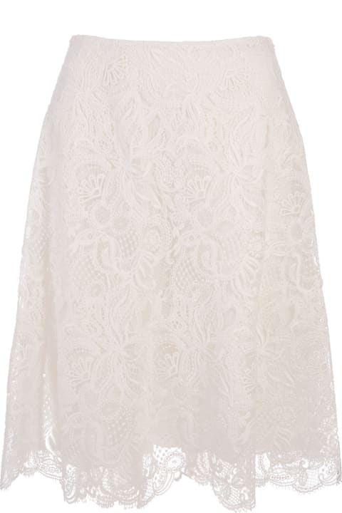 Ermanno Scervino for Women Ermanno Scervino Short A-line Skirt In White Lace