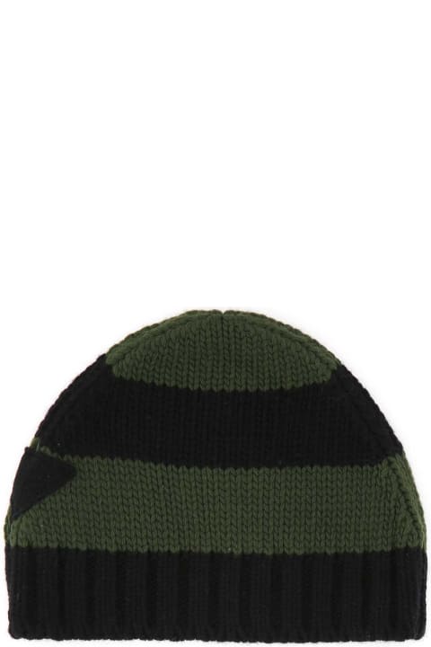 Prada Hats for Women Prada Embroidered Wool Blend Beanie Hat