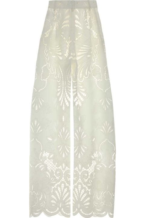 Giuseppe di Morabito for Men Giuseppe di Morabito White Broderie Anglaise Wide-leg Pant