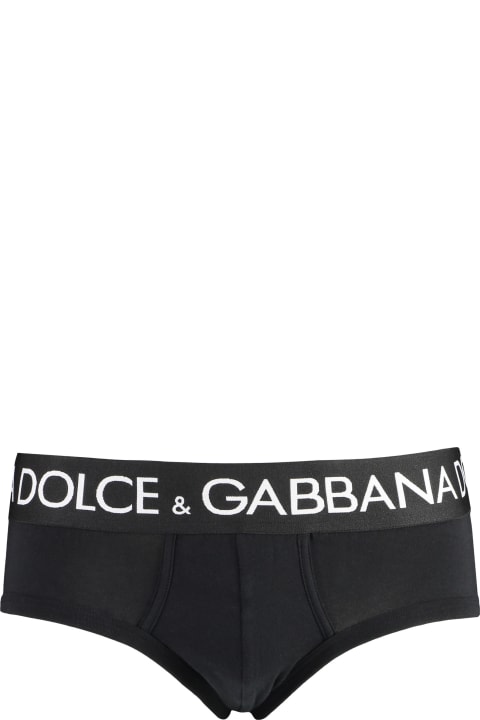 Clothing for Men Dolce & Gabbana Brando Set Of Two Cotton Briefs With Logoed Elastic Band