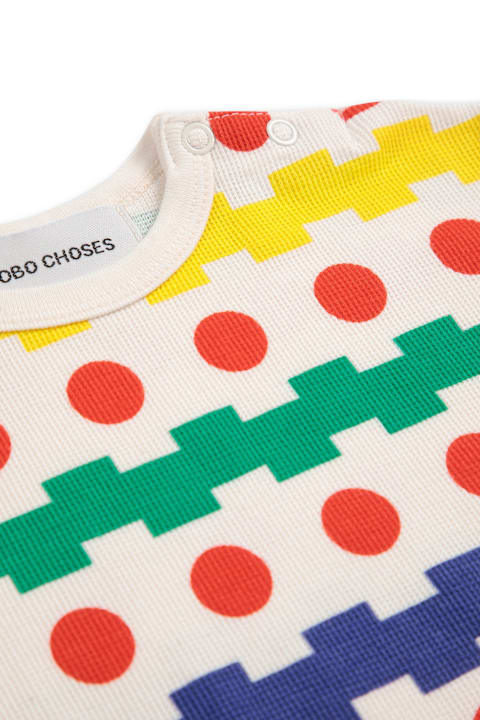 Bobo Choses T-Shirts & Polo Shirts for Women Bobo Choses White T-shirt For Babykids With Geometric Print