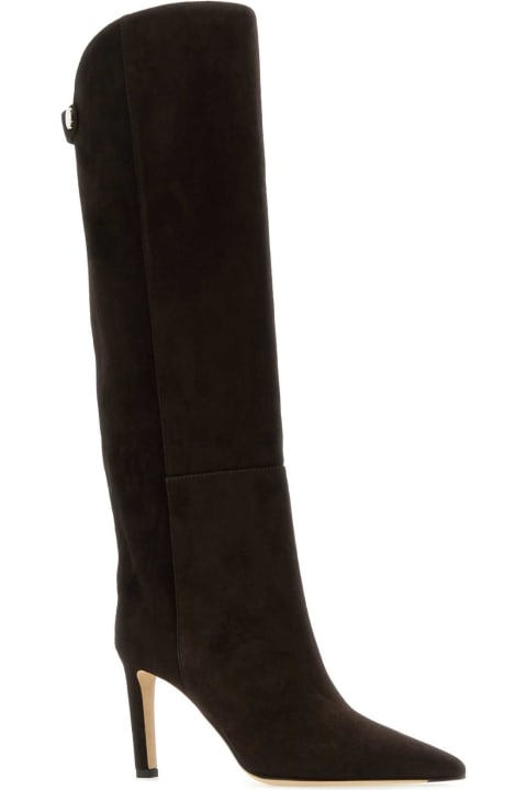 Jimmy Choo Shoes for Women Jimmy Choo Chocolate Suede Alizze Boots
