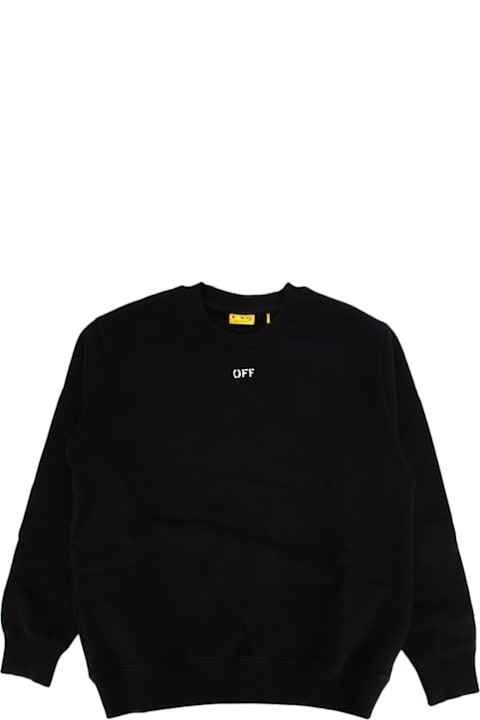 Off-White Sweaters & Sweatshirts for Boys Off-White Off Stamp Plain Crewneck Black White